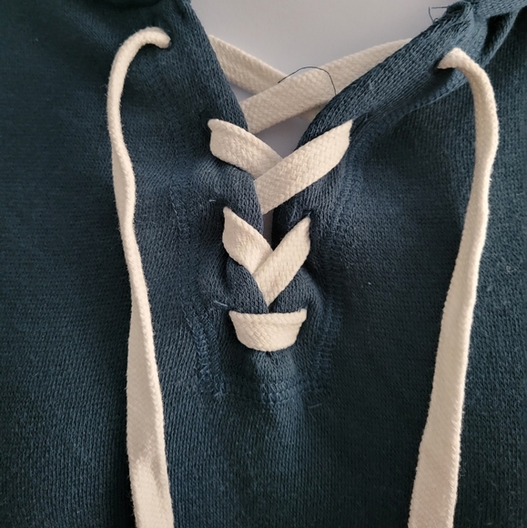 SO Lace up Teal Hoodie - Picture 2 of 5
